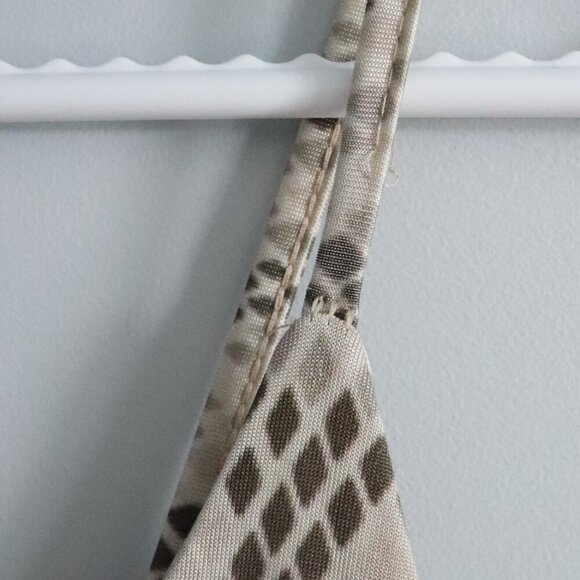 Missguided Women's Sz 4 Beige/Brown Snakeskin V-Neck One Piece Stretch Bodysuit - Picture 5 of 13